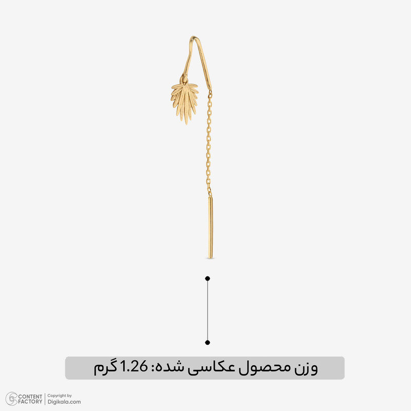 گوشواره بخیه‌ای طلا 18 عیار زنانه جواهری راز مدل 2412-38 - 3