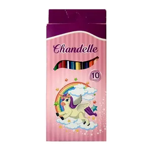 مداد رنگی 10 رنگ مدل CHANDELLE طرح تک شاخ