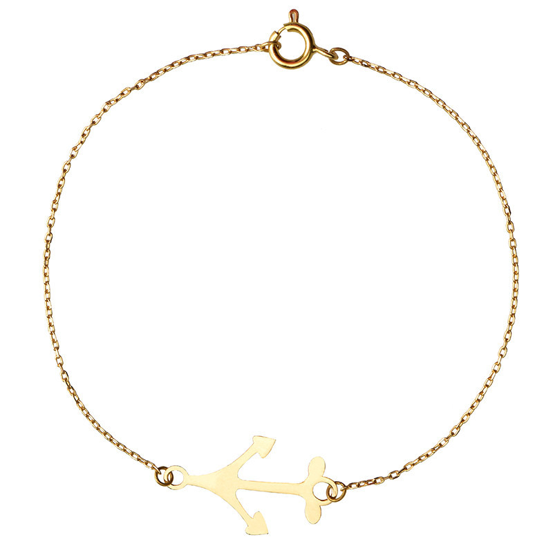 دستبند طلا 18 عیار زنانه الن نار مدل طرح لنگر ELN2075