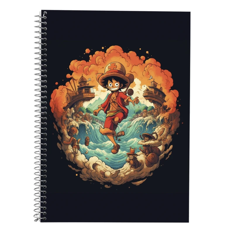 دفتر زبان 50 برگ مدوپد مدل دوخط طرح وان پیس One Piece کد DF10730