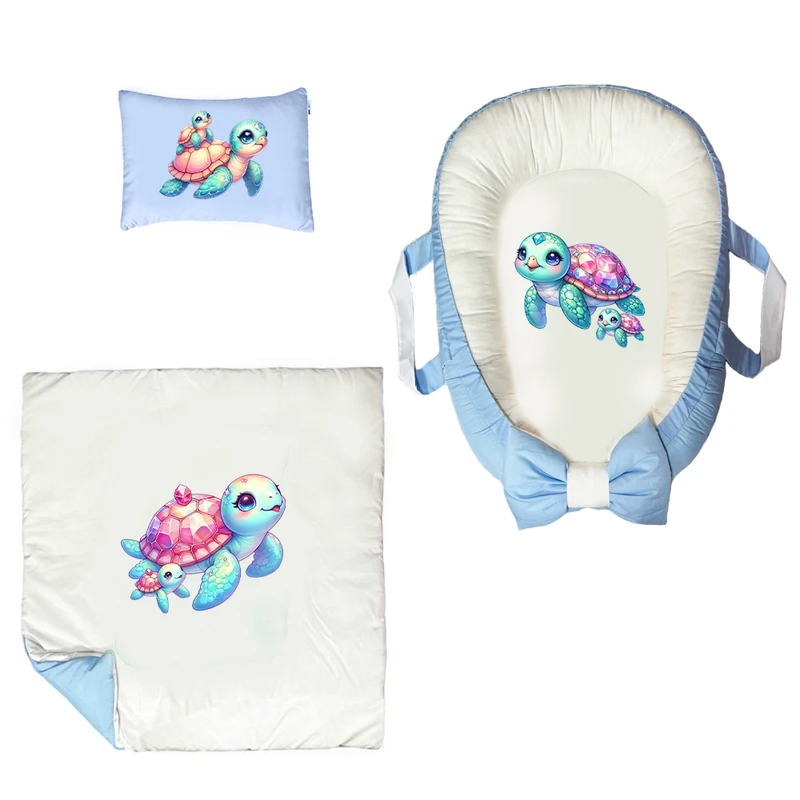 سرویس خواب 3 تکه نوزاد پادآفرین مدل گارد محافظ طرح لاک پشت کد PG058  