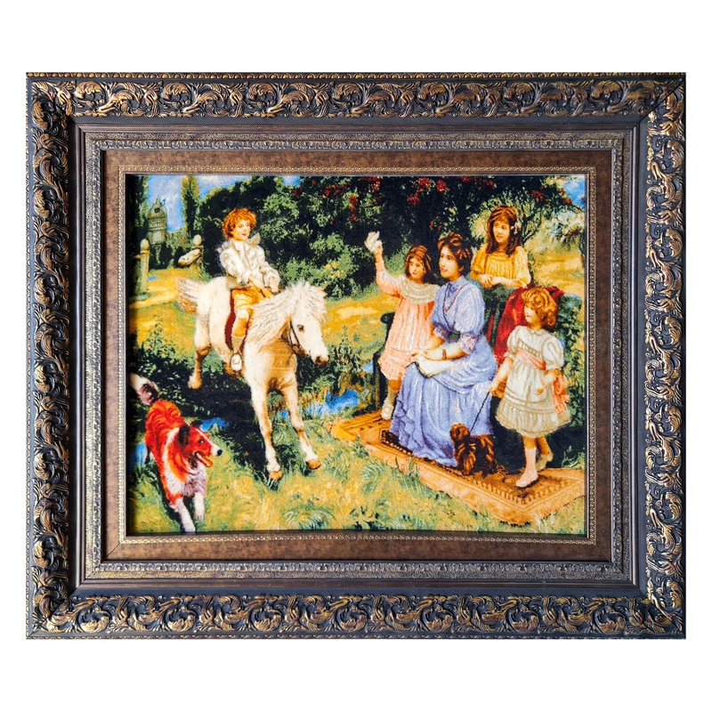 تابلو فرش دستباف مدل گردش بیرون قصر کد 1284