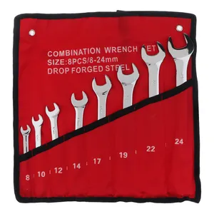 آچار یکسر تخت و یکسر رینگی مدل 001 مجموعه 8 عددی 