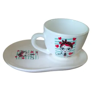 ست 2 تکه فنجان نعلبکی سرامیکی مدل کفش دوزک