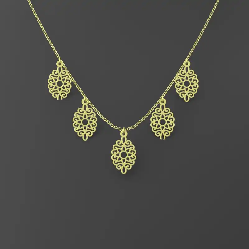 گردنبند طلا 18 عیار زنانه مدوپد مدل اسلیمی کد RNA11525