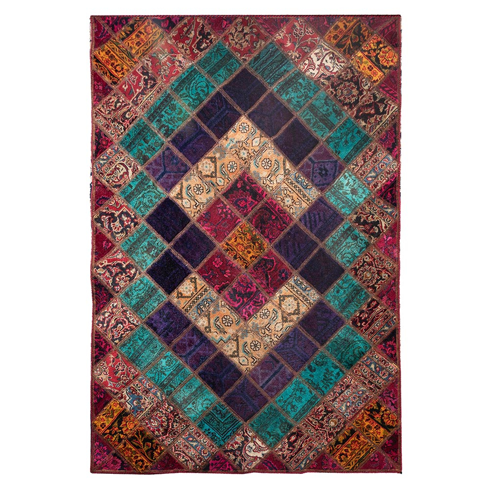 کلاژ فرش دستبافت سه و نیم متری مدل چهل تکه کد FT20-1