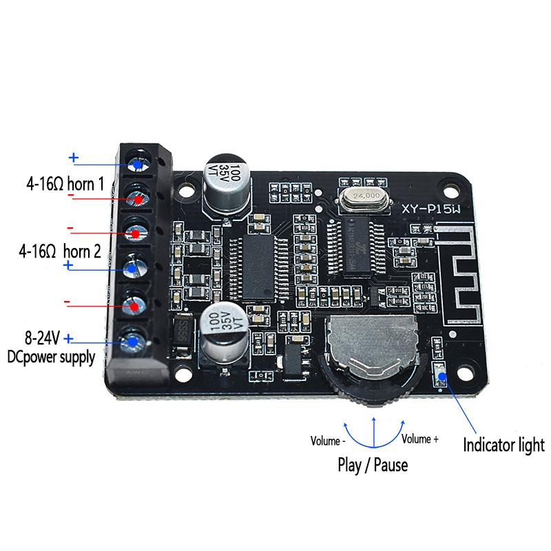 ماژول آمپلی فایر بلوتوثی مدل 15w_X2 کد only_Bt_2