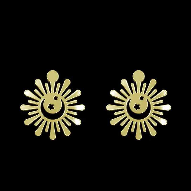 گوشواره طلا 18 عیار زنانه مدوپد مدل ماه کد GA1-14988