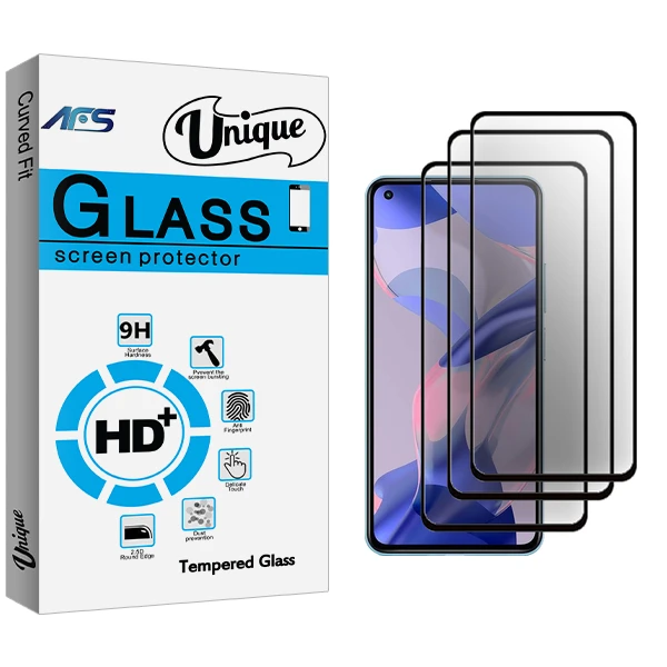محافظ صفحه نمایش سرامیکی ای اف اس مدل Unique Glass مناسب برای گوشی موبایل شیائومی 11 Lite 5G NE 2109119DG بسته سه عددی