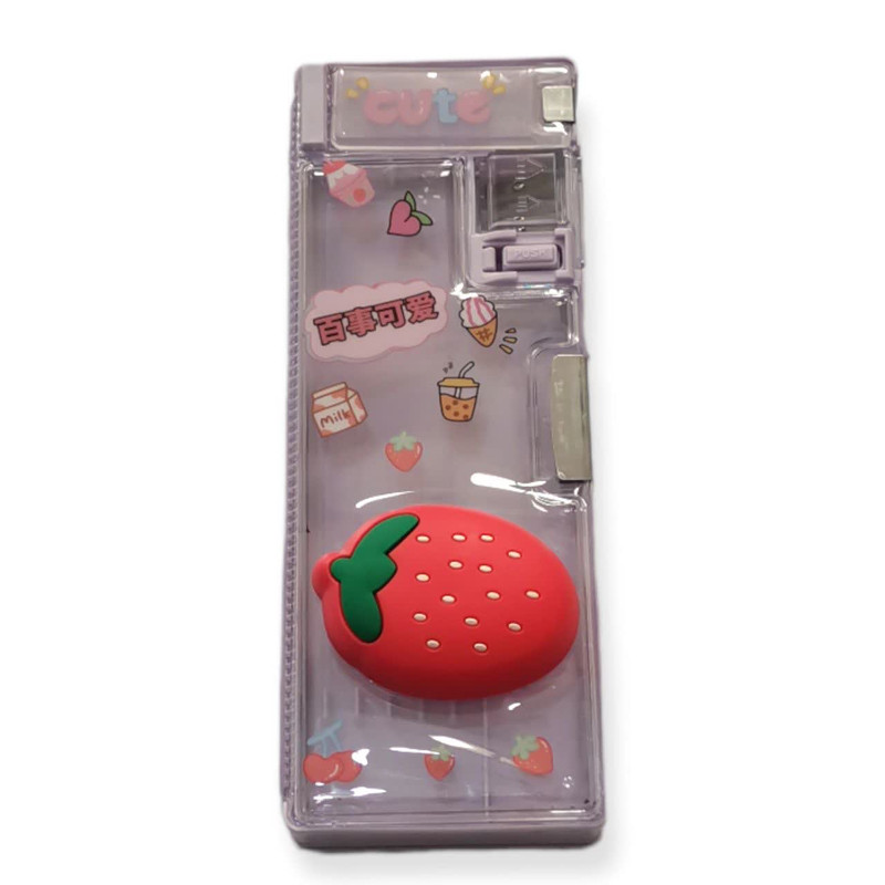 جامدادی مدل مگنتی طرح توت فرنگی برجسته