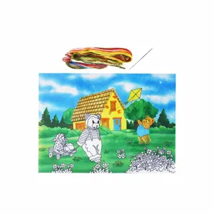 بسته گلدوزی نمونه مدل خانه خرس ها مجموعه 3 عددی