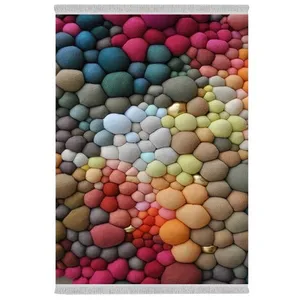 فرش پارچه‌ای دفه مدل فرشینه شانل مخمل طرح فانتزی کد 7142