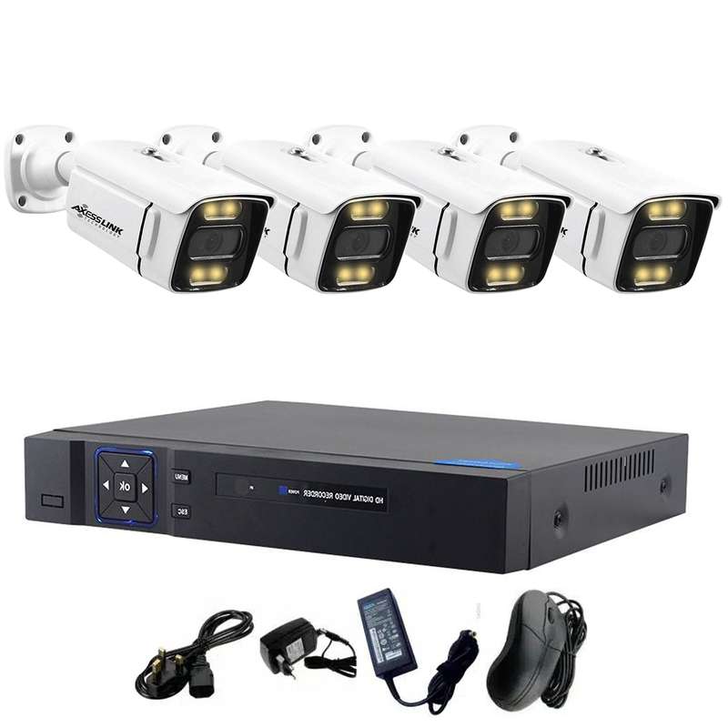 سیستم امنیتی کامل دوربین مداربسته مدل   AHD - PACKAGE WARM 04 AXESSLINK مجموعه 4 عددی