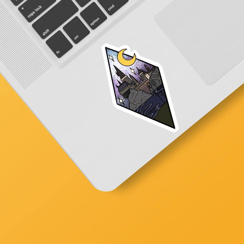 استیکر لپ تاپ و موبایل بووم طرح مدرسه هاگوارتز کد N43