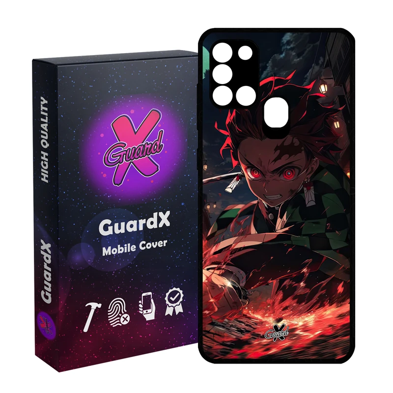 کاور گارد ایکس طرح شیطان کش انیمه مدل Glass10592 مناسب برای گوشی موبایل سامسونگ Galaxy A21s