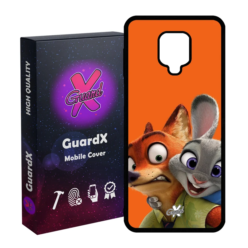 کاور گارد ایکس طرح Zootopia مدل Glass10047 مناسب برای گوشی موبایل شیائومی Redmi Note 9S / Note 9 Pro / Note 9 Pro Max