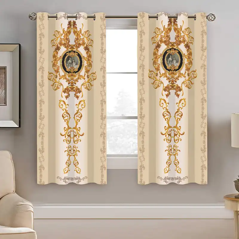 پرده نیروانا طرح سنتی مدل هازان کد 8643 سایز 140×200 سانتی متر