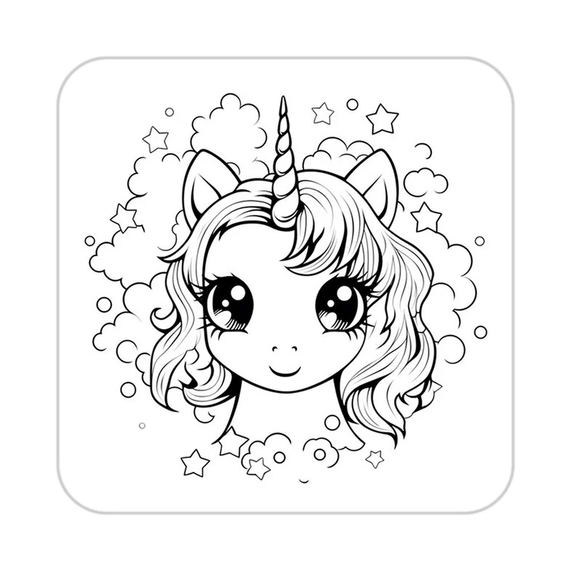 زیر لیوانی کاکتی طرح اسب تک شاخ و یونیکورن مدل mp29578