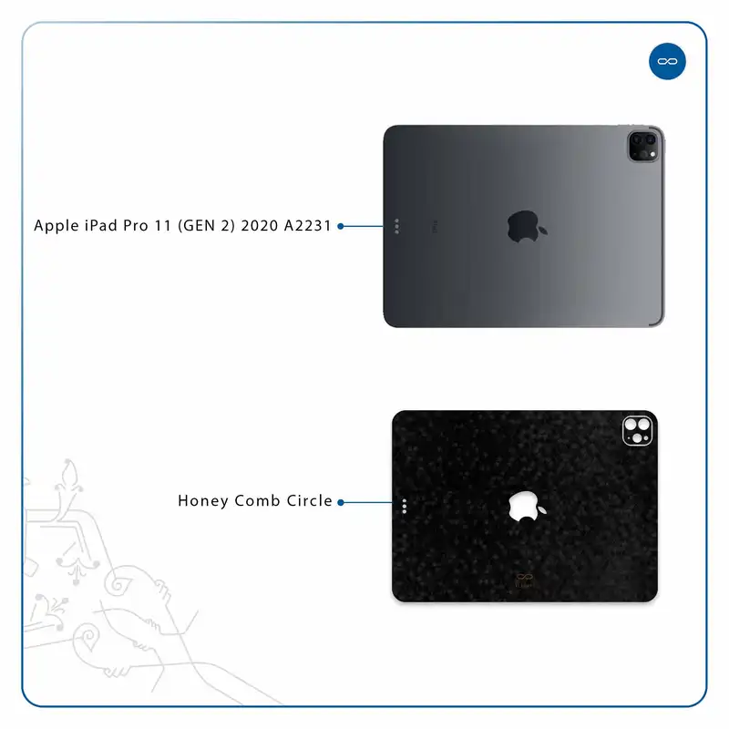 برچسب پوششی ماهوت مدل Honey-Comb-Circle مناسب برای تبلت اپل iPad Pro 11 (GEN 2) 2020 A2231
