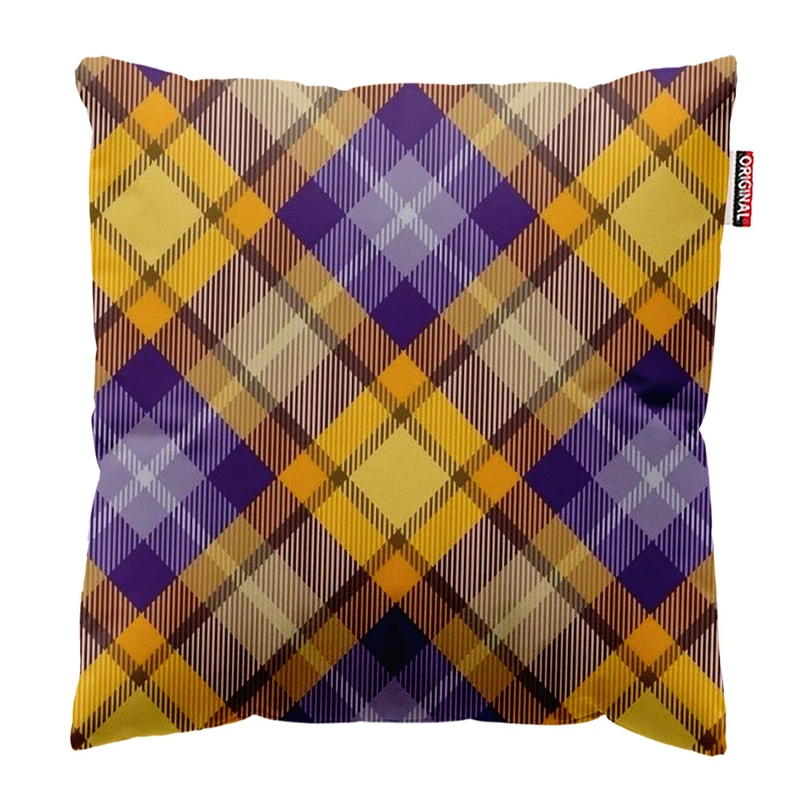  کوسن پاد آفرین طرح چهارخونه سنتی کلاسیک سایز 30*30 سانتی متر کد 1079