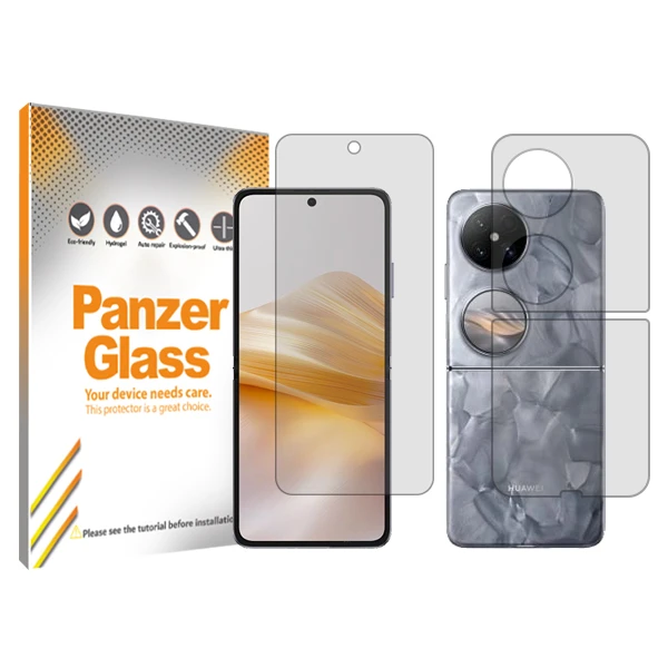 محافظ صفحه نمایش شفاف پنزر گلس مدل Resistant‌ مناسب برای گوشی موبایل هوآوی  Pocket 2 به همراه محافظ پشت گوشی