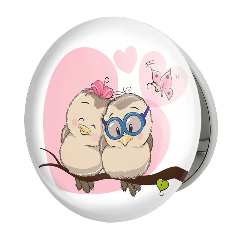 آینه جیبی خندالو طرح عاشقانه مدل تاشو کد 1899 