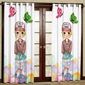 پرده مدل مخمل پانچی طرح کودک کد 1169T2 سایز 200x140 سانتی متر