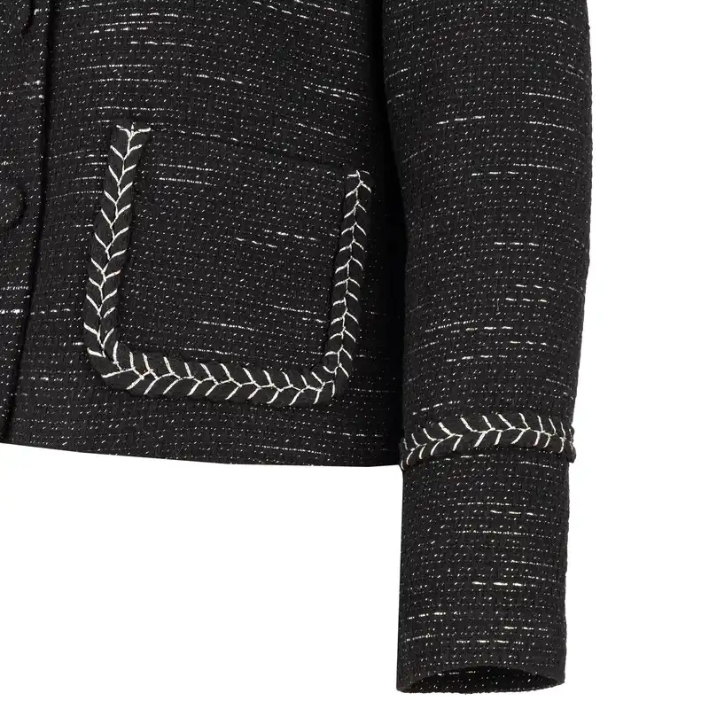 کت زنانه سرژه مدل  لمه دار کد 212242 رنگ مشکی