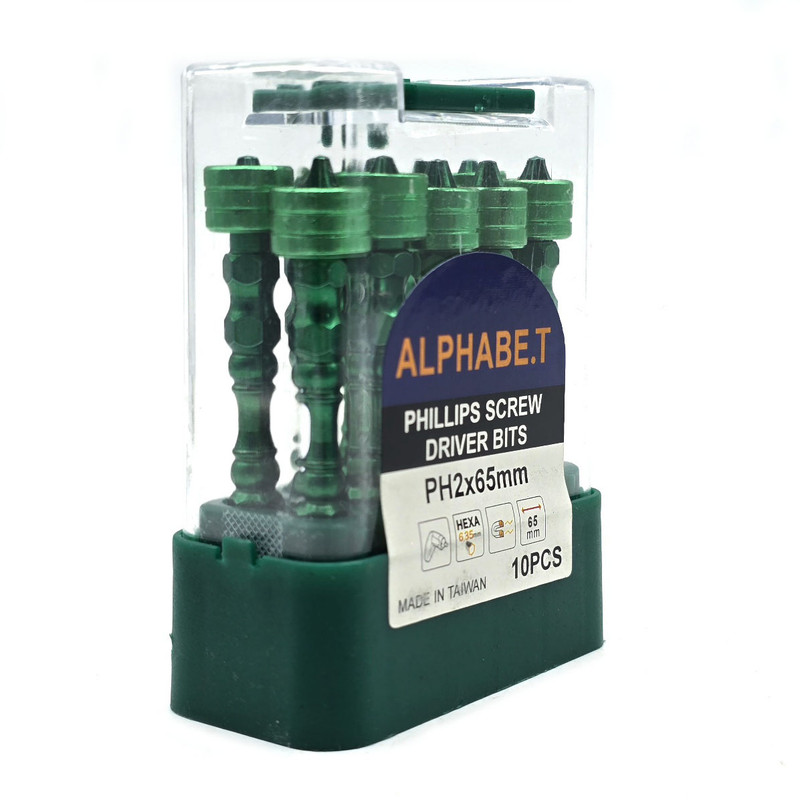 سر پیچ گوشتی دو سر چهار سو آلفابت مدل مگنت دار کد PH2-65MM
