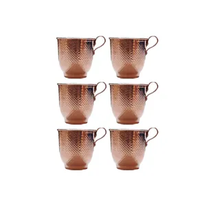 لیوان مسی مدل چکش کاری کد 85 بسته 6 عددی
