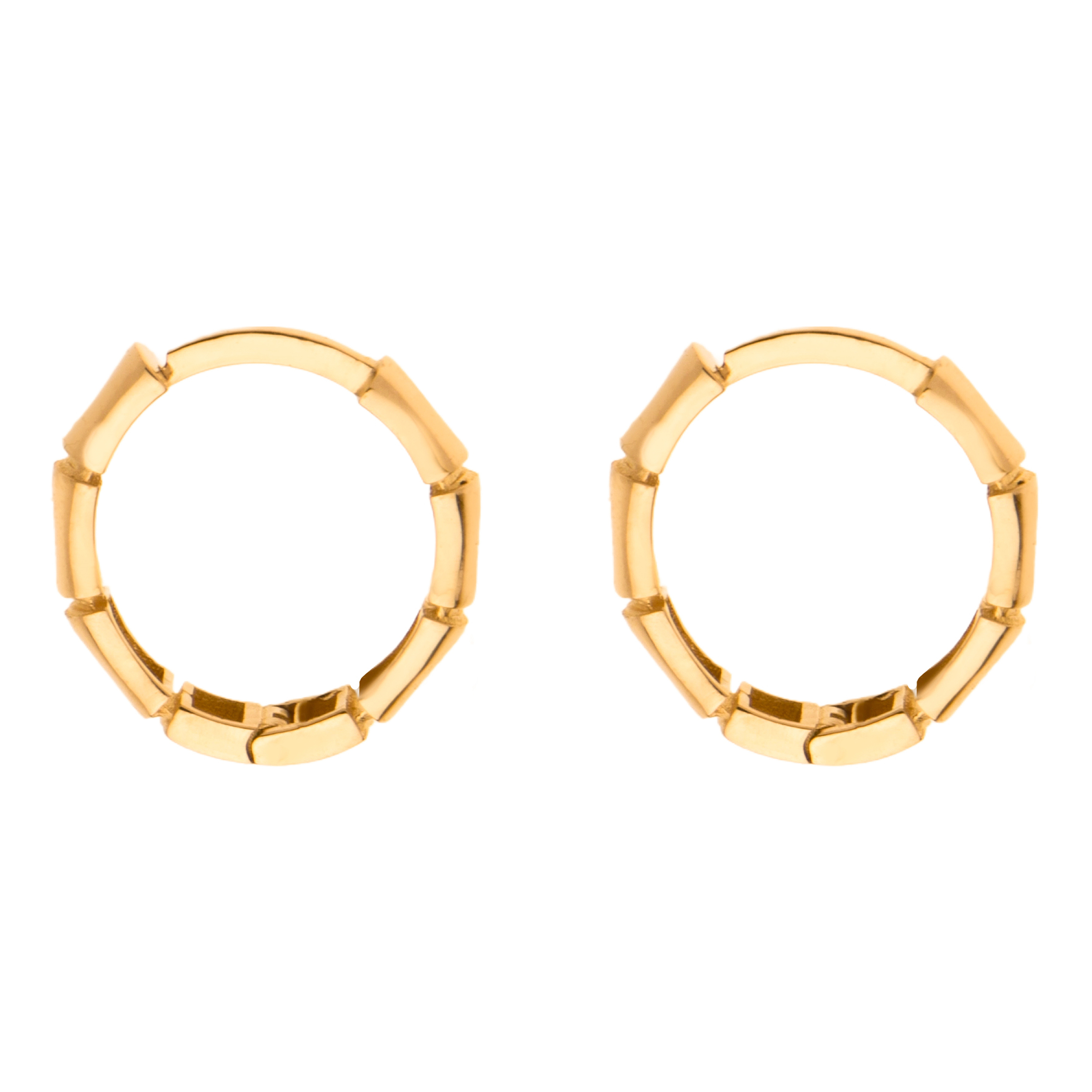 گوشواره حلقه‌ای طلا 18 عیار زنانه گلدم مدل E-3070070