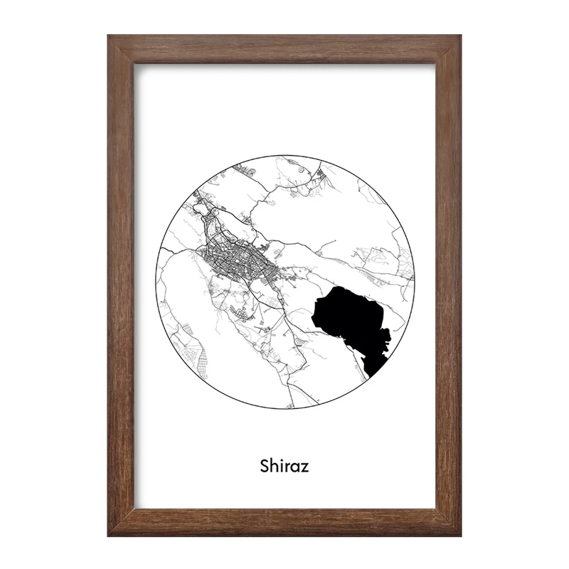 تابلو خندالو طرح نقشه شهر شیراز کد F1707