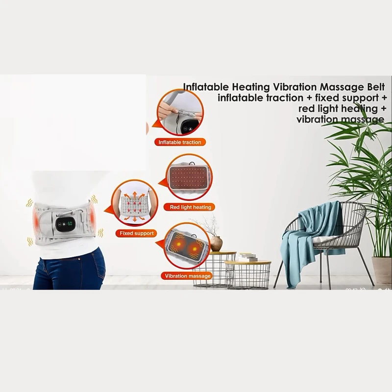 عکس شماره 4 : ماساژور کمر مدل hot electric vibrating belt inflatable lumbar