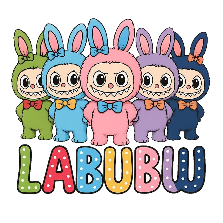 استیکر پارچه و لباس پاد آفرین مدل عروسک لبوبو کد S2117