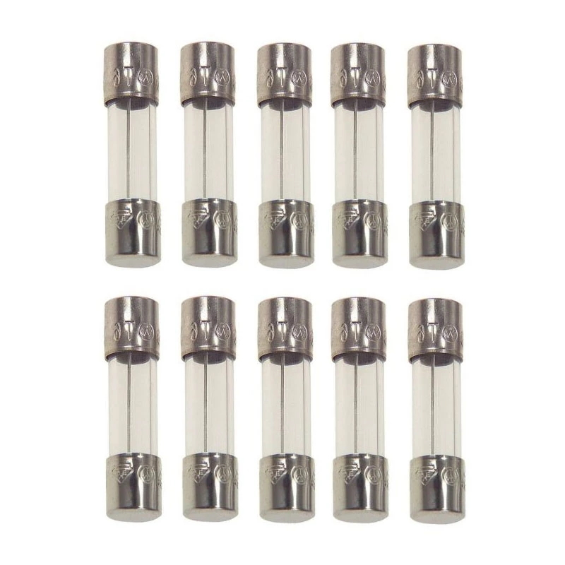 فیوز شیشه ای 2 آمپر مدل YADIKE0210FUSESS250V2A10MN10 بسته 10 عددی