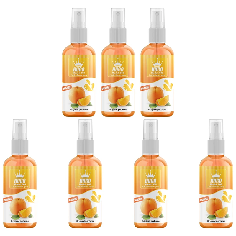 اسپری خوشبو کننده خودرو هوگو کد 008 با رایحه پرتقال حجم 50 میلی لیتر بسته 7 عددی