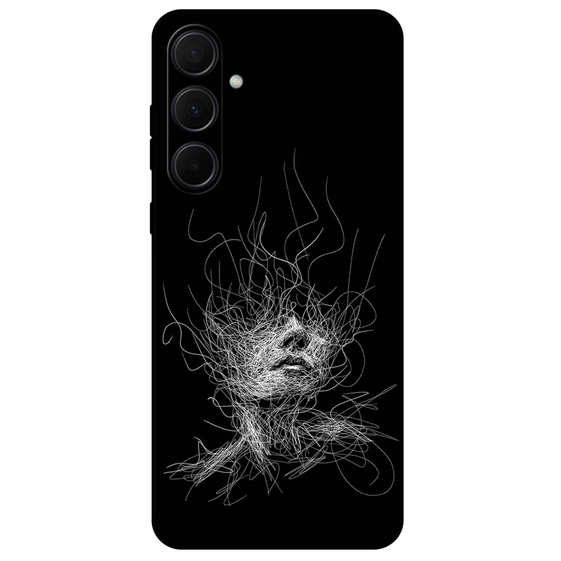 کاور مگافون طرح اسکچ صورت مدل 7423 مناسب برای گوشی موبایل سامسونگ Galaxy A35 5G