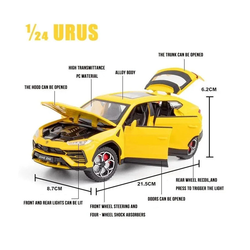 ماکت ماشین چه ژی مدل لامبورگینی URUS دودزا کد 294
