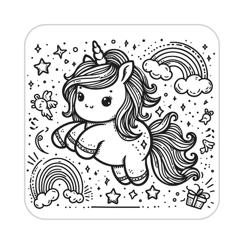 زیر لیوانی کاکتی طرح اسب تک شاخ و یونیکورن مدل mp31401