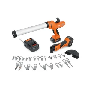 دستگاه تفنگ چسب شارژی و ابزار همه کاره شارژی فاین مدل akp 18-600 as amm 700 1.7 q autoglas as مجموعه 29 عددی