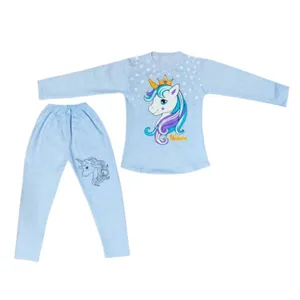 ست تی شرت و شلوار دخترانه مدل Unicorn کد22