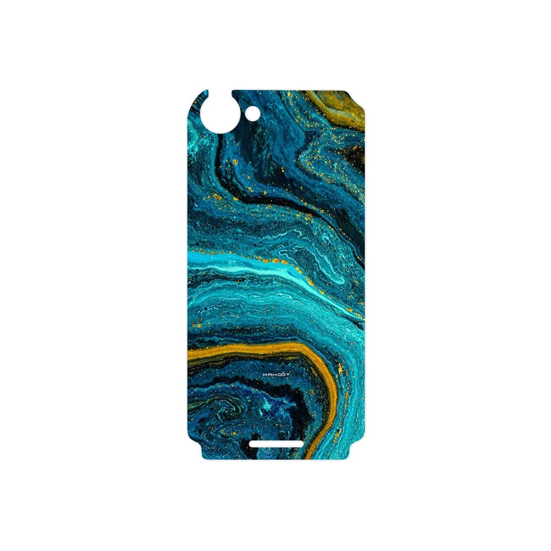 برچسب پوششی ماهوت مدل Turquoise marblewith golden streaks مناسب برای گوشی موبایل سونی Xperia L