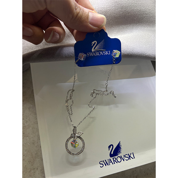 نیم ست نقره زنانه سواروسکی مدل  مکعب جواهری اوپال کد 23653100