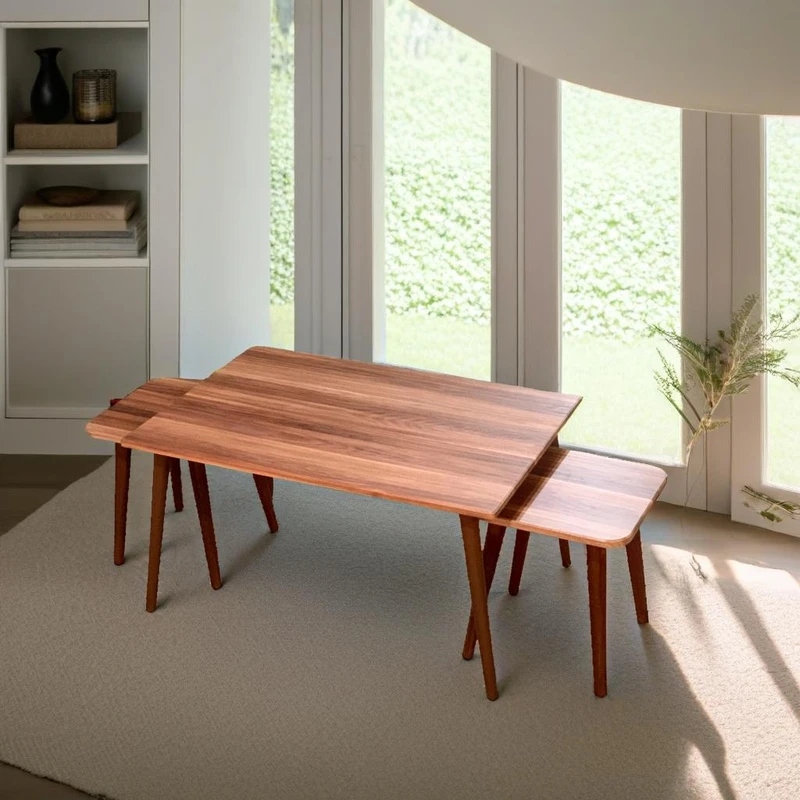 میز پذیرایی مستطیلی مدل مینیمال کد 21 مجموعه سه عددی