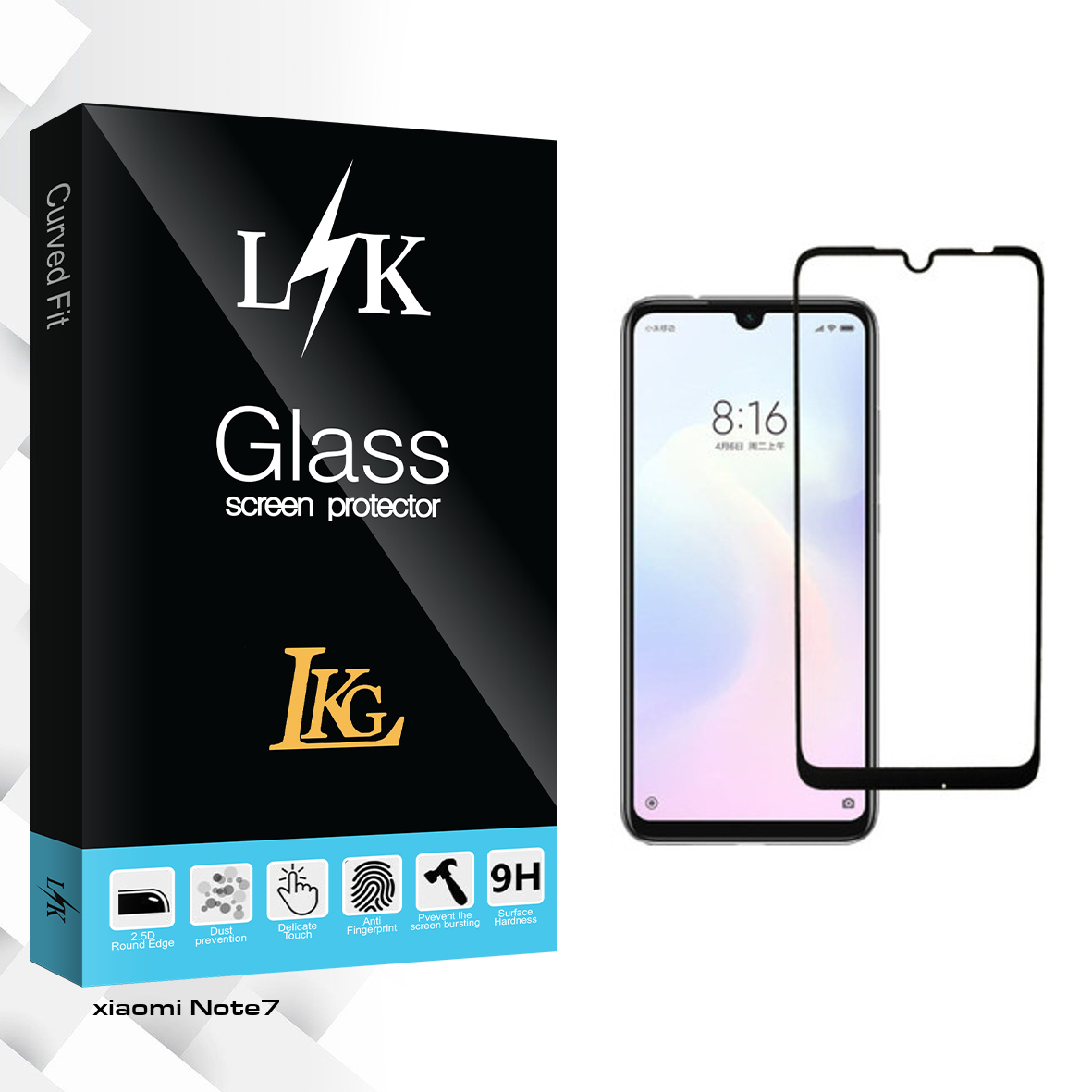 محافظ صفحه نمایش ال کا جی مدل LK Glass مناسب برای گوشی موبایل شیائومی Redmi note 7