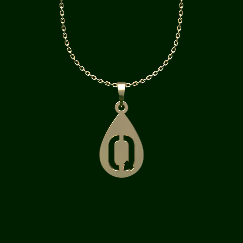 گردنبند طلا 18 عیار زنانه مدوپد مدل حرف q کد QQ2-1-1283