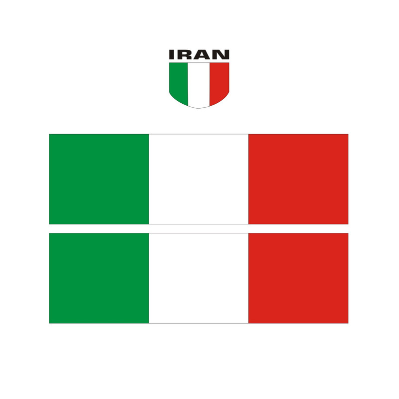 برچسب پارکابی خودرو لیزارد مدل فانتزی طرح پرچم ایران کد LZD-717 بسته 3 عددی