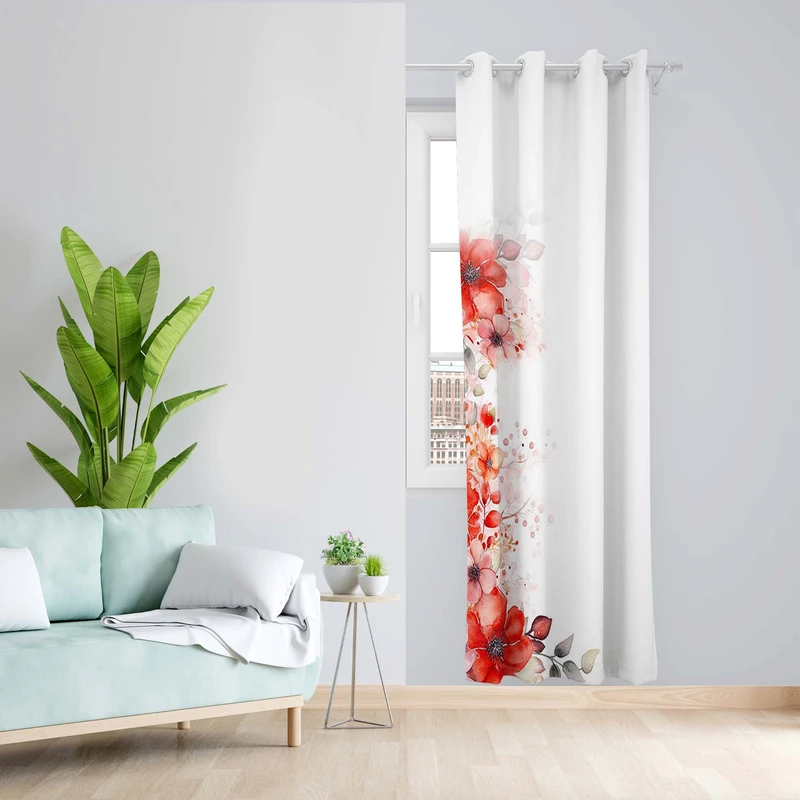 پرده طرح گل مدل مخمل پانچی کد 5478L z سایز 140x200 سانتی متر