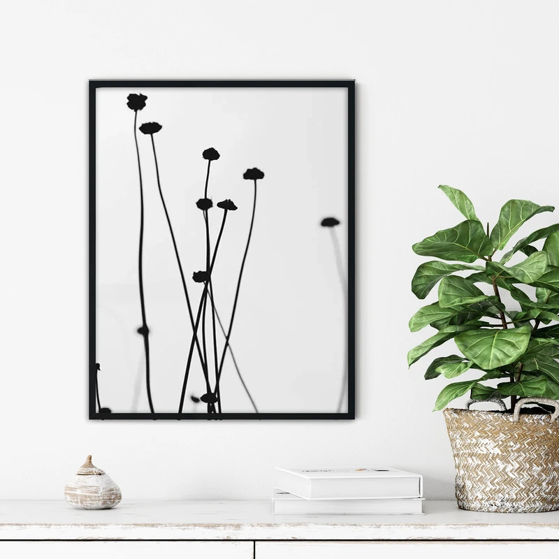 تابلو آتریسا طرح طبیعت مدرن مدل ATFBW53 فریم مشکی