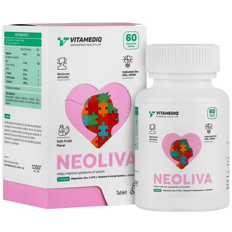 قرص جویدنی نئولیوا ویتامدیک بسته 60 عددی